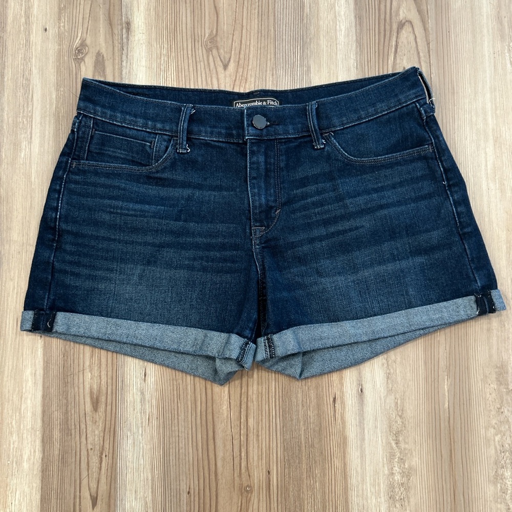 Abercrombie & Fitch Blue Jean Shorts with Rolled Hems